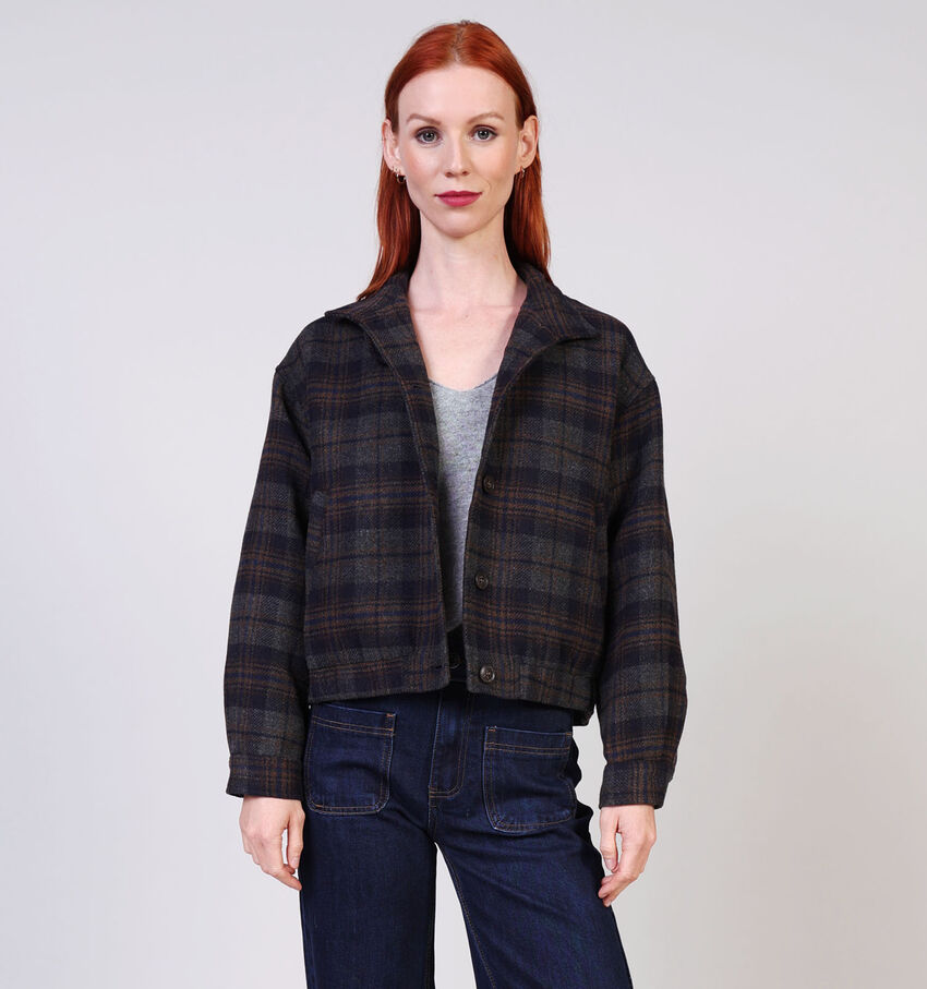 The Korner Blouson Carreaux Donkergrijze Jas
