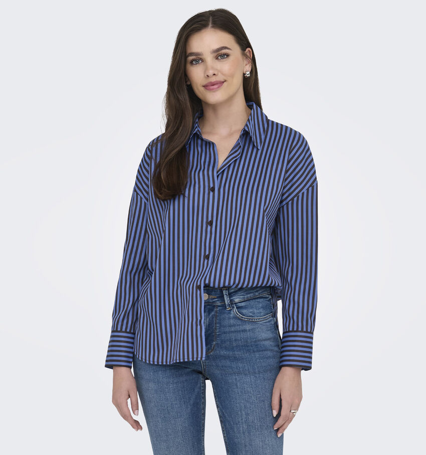 JDY Vesper Blauwe Gestreept Hemd