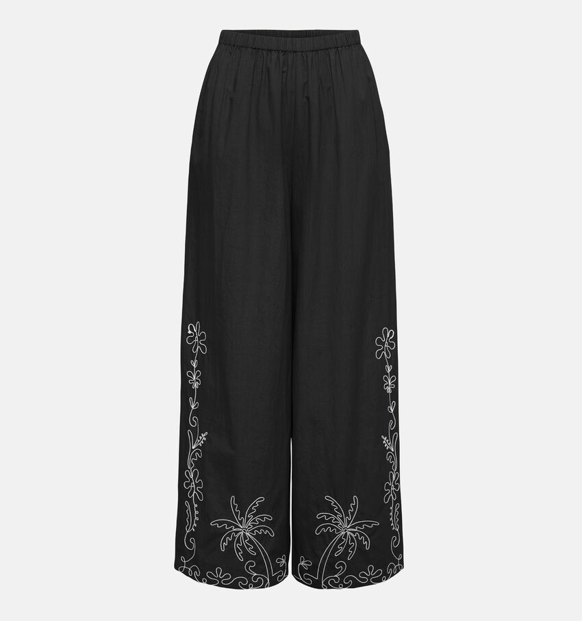 JDY Eliza Embroidery Pantalon en Noir