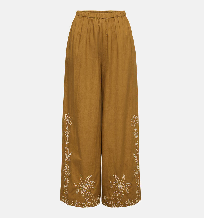 JDY Eliza L32 Pantalon en Marron/Jaune