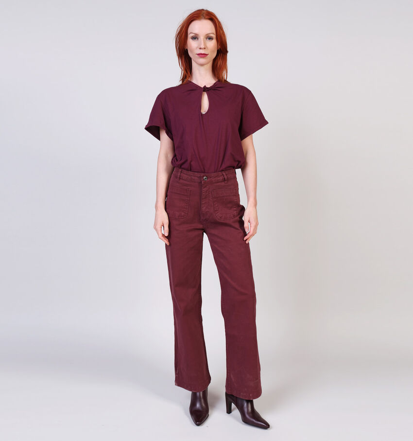 Deeluxe Original Lizette Wide leg jeans en Bordeaux