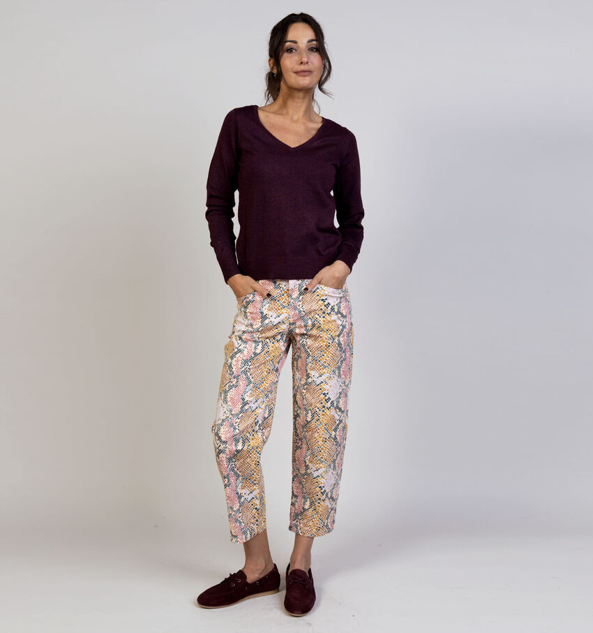 Rue Mazarine Joely Beige Broek met Slangenprint