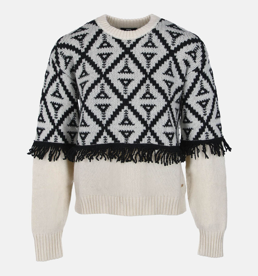 Mexx Jacquard Fringes Pulls en Ecru