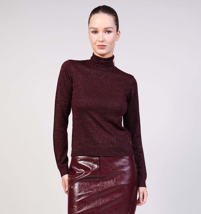 Mexx Feminine Turtleneck Pull en Bordeaux