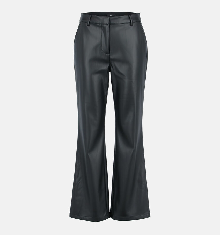 Mexx Faux Leather Pantalon Flared en Noir