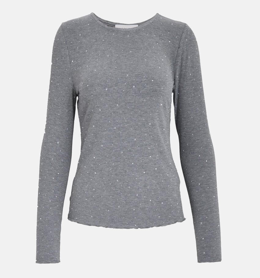 Desires Liv Grijze T-shirt met Lange Mouwen