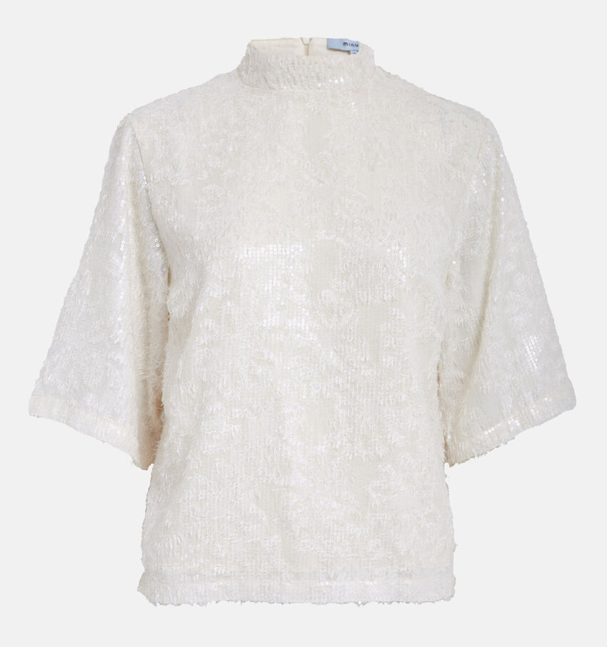 Minus Kaisa High Neck Witte Blouse