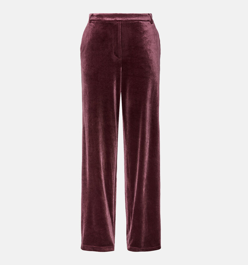 Pieces Bosella Velour Bordeaux Broek