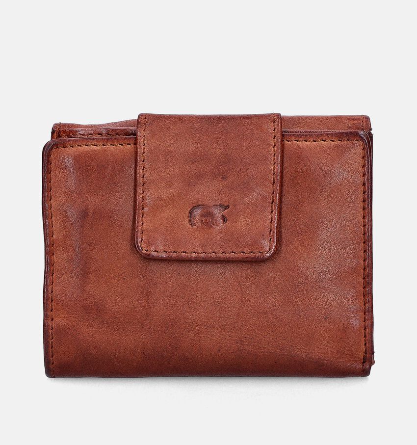 Bear Design Porte-monnaies zippé en Cognac