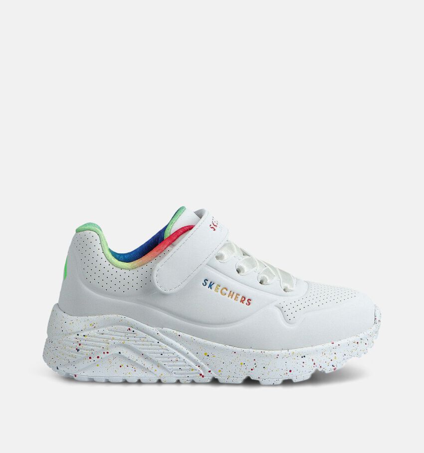 Skechers Uno Lite Rainbow Baskets en Blanc