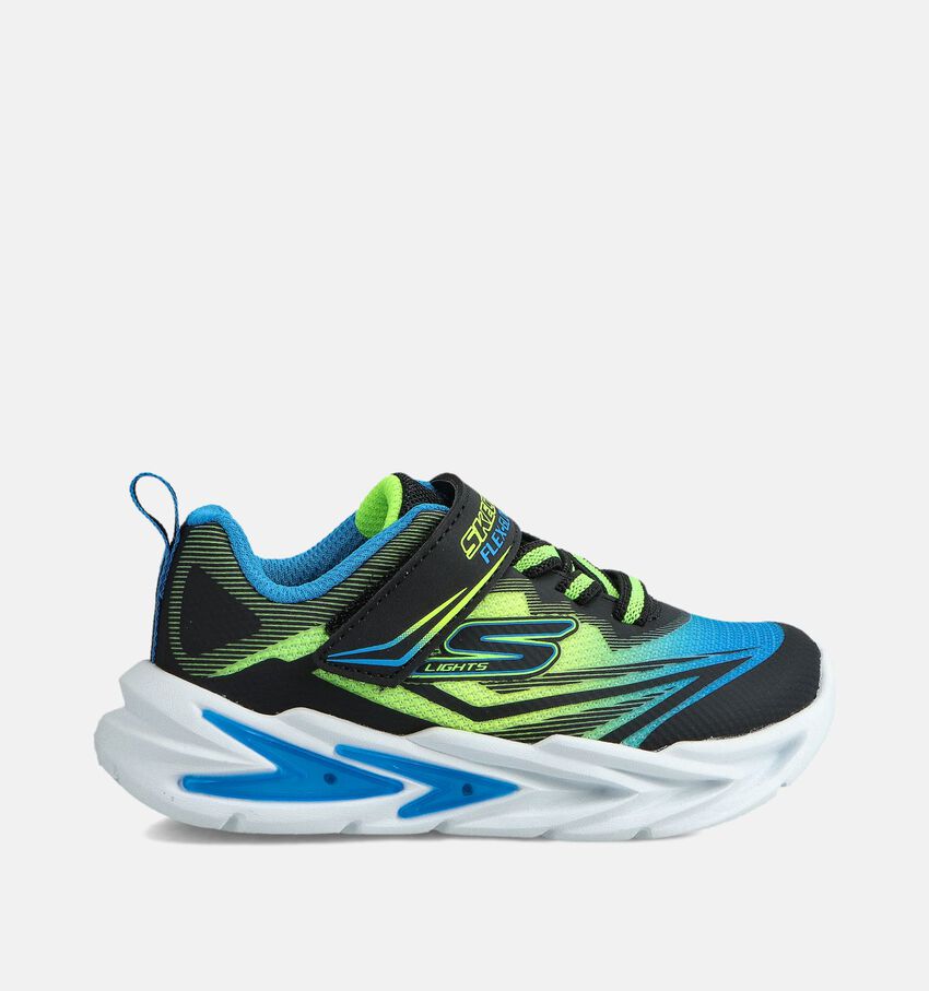 Skechers Flex Glow Ultra Zwarte/Blauwe Sneakers
