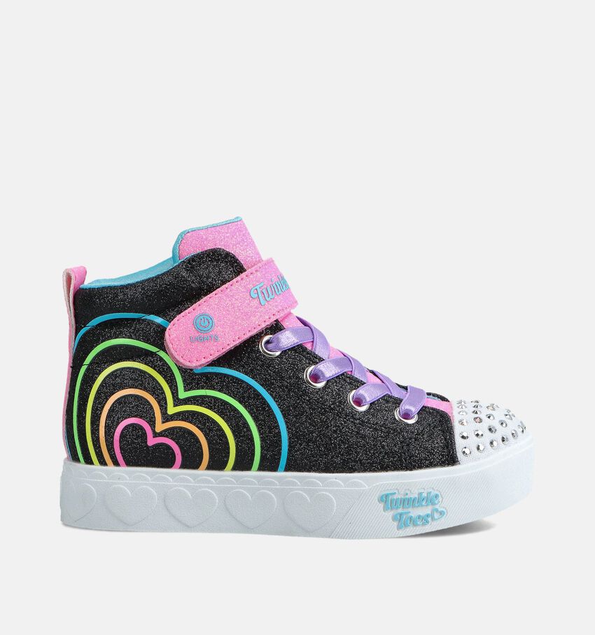 Skechers Heart Steps Glow Zwarte Hoge Sneakers