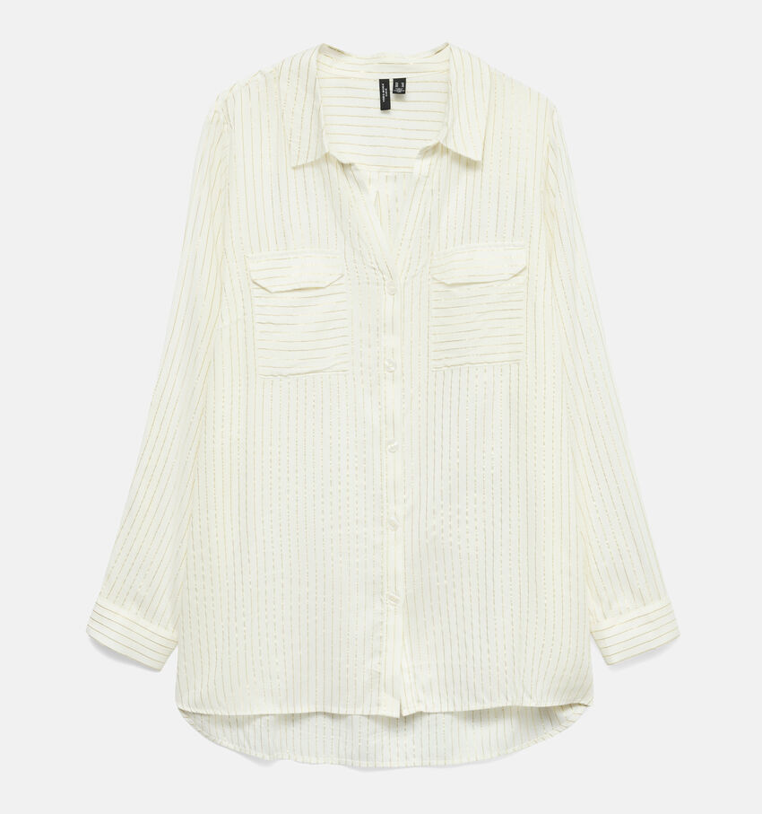 Vero Moda Curve Bumpy Glitter Ecru Blouse