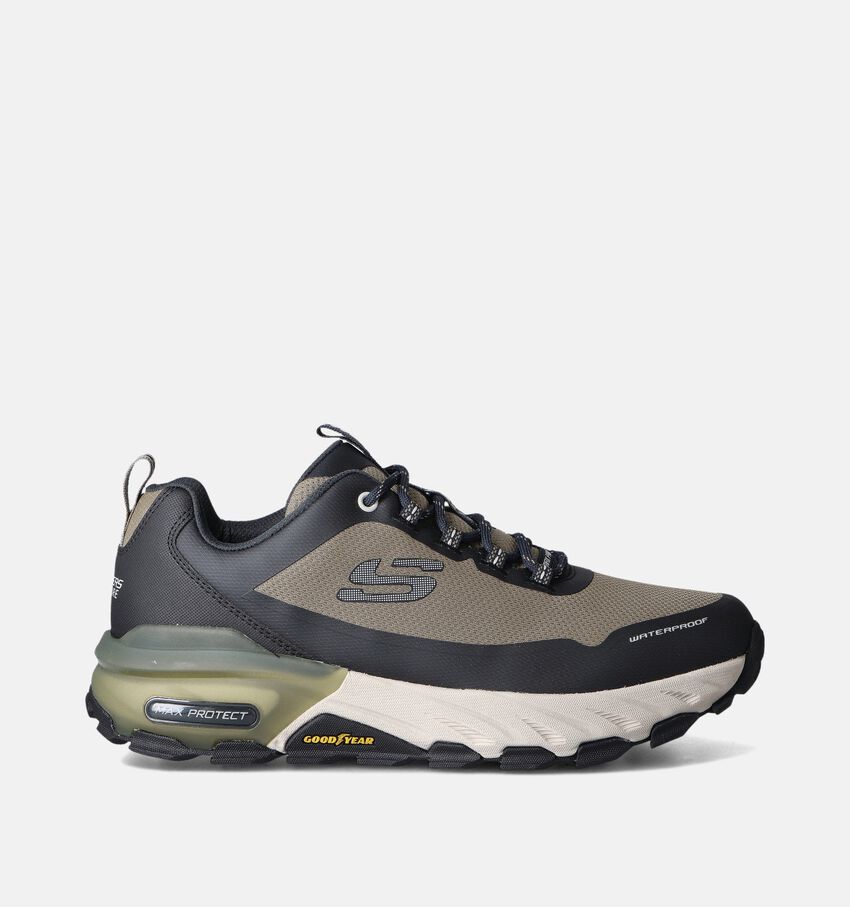 Skechers Max Protect Fast Track Zwarte/Taupe Wandelschoenen