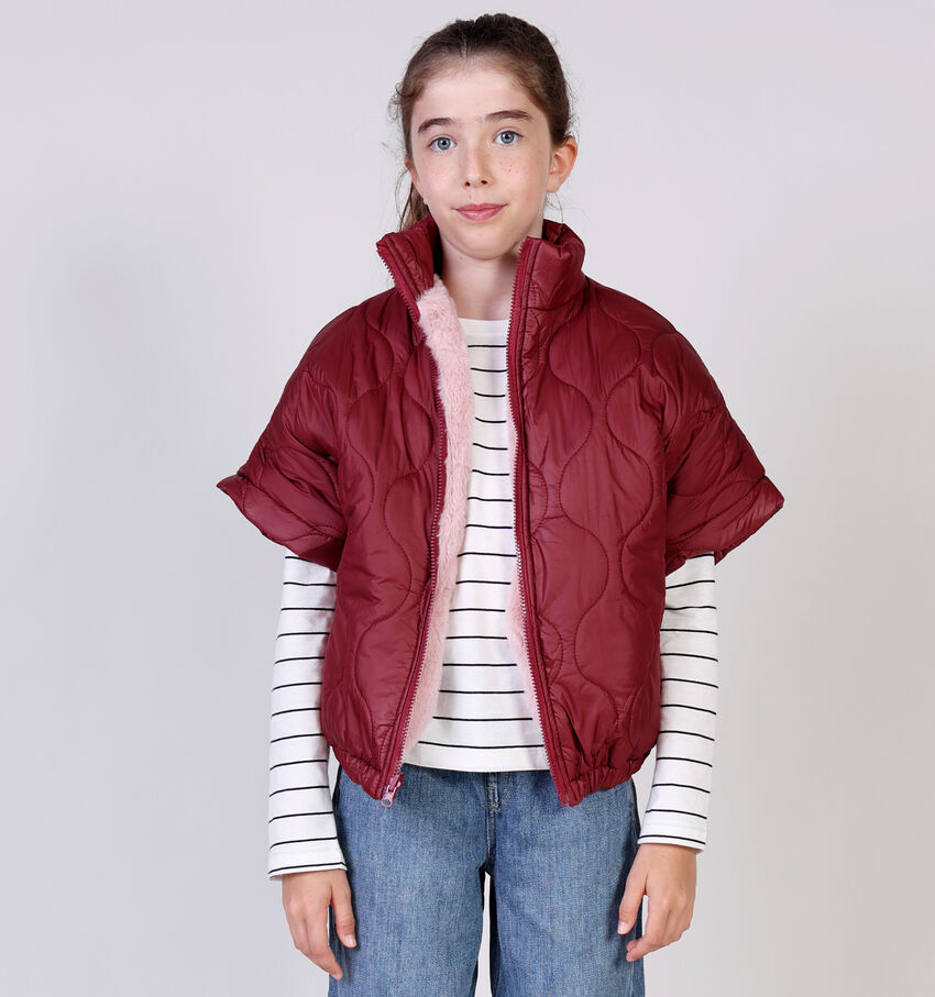 Little David Bordeaux/Roze Bodywarmer