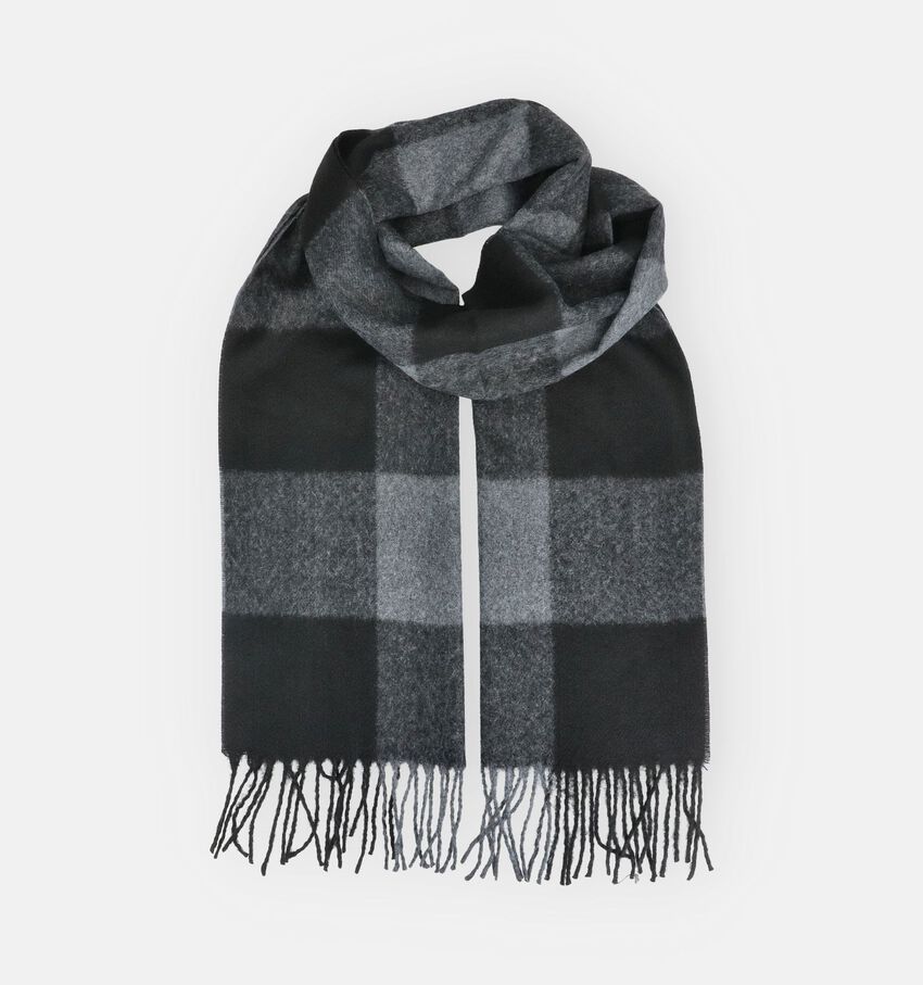 Via Limone Zwarte/Grijze Geruite Sjaal