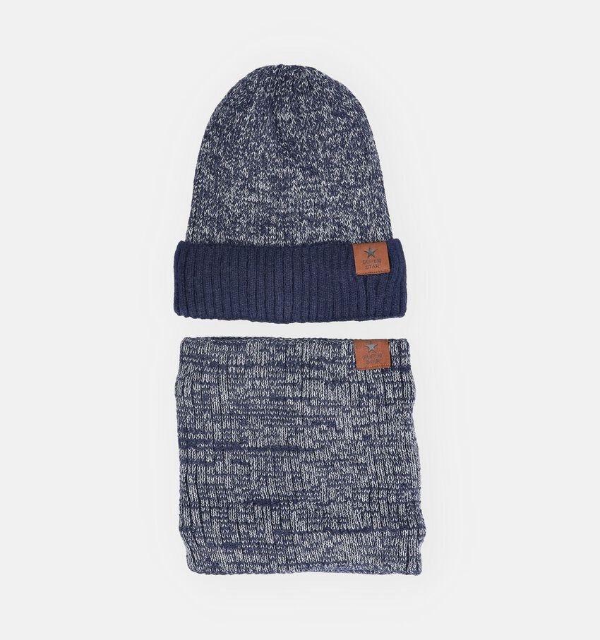 Via Limone Donkerblauwe Muts en Colsjaal (Set)