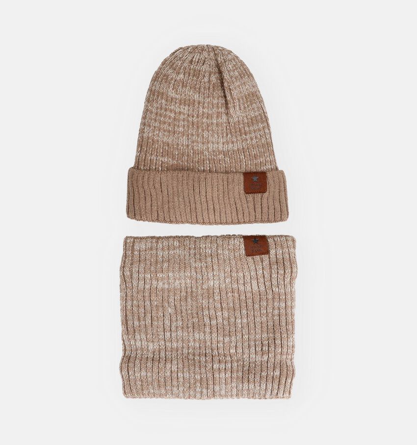 Via Limone Donkerbeige Muts en Colsjaal (Set)