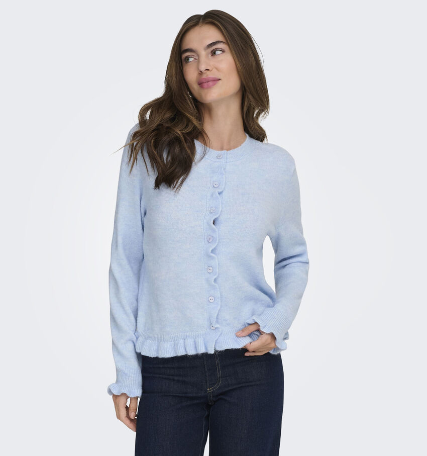 JDY Letty Frill Lichtblauwe Cardigan
