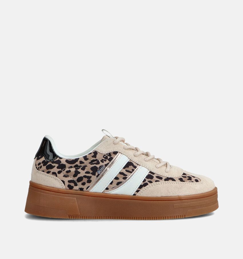 Posh by Poelman Beige Leopard Sneakers