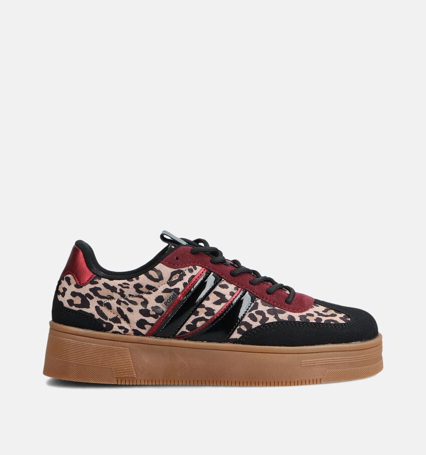 Posh by Poelman Zwarte Leopard Sneakers
