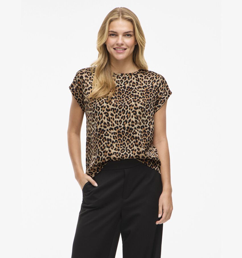 Vila Elette Bruine Leopard T-Shirt