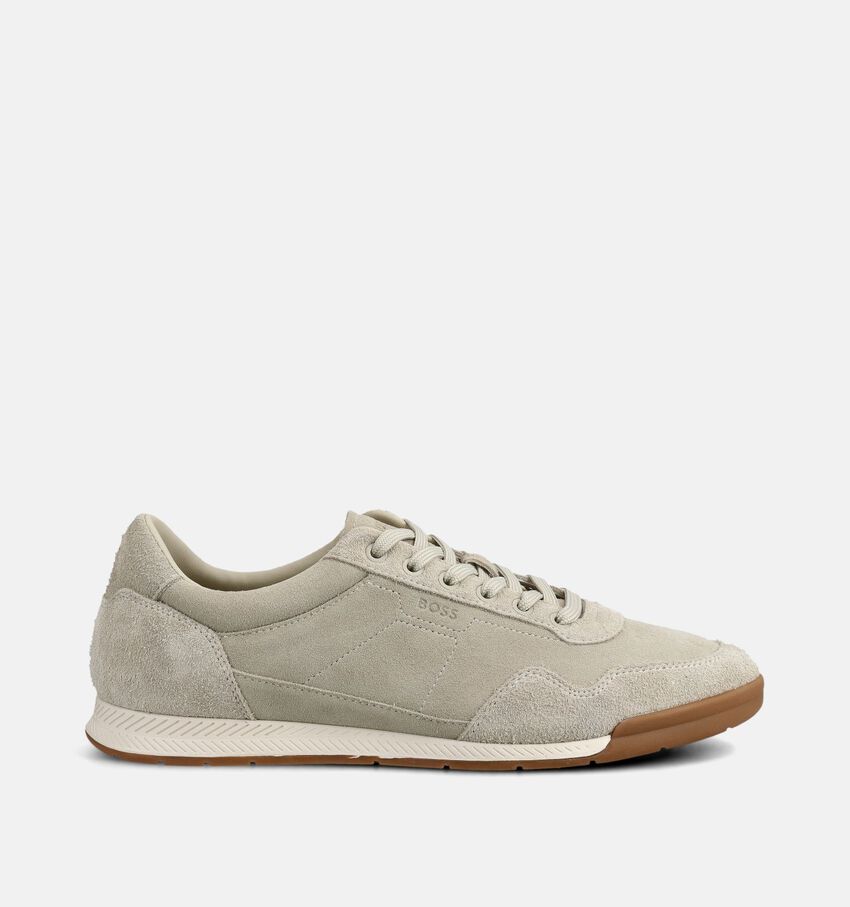 BOSS Nitan Lichtbeige Veterschoenen