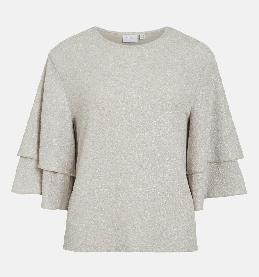 Vila Fora Beige Glitter Blouse