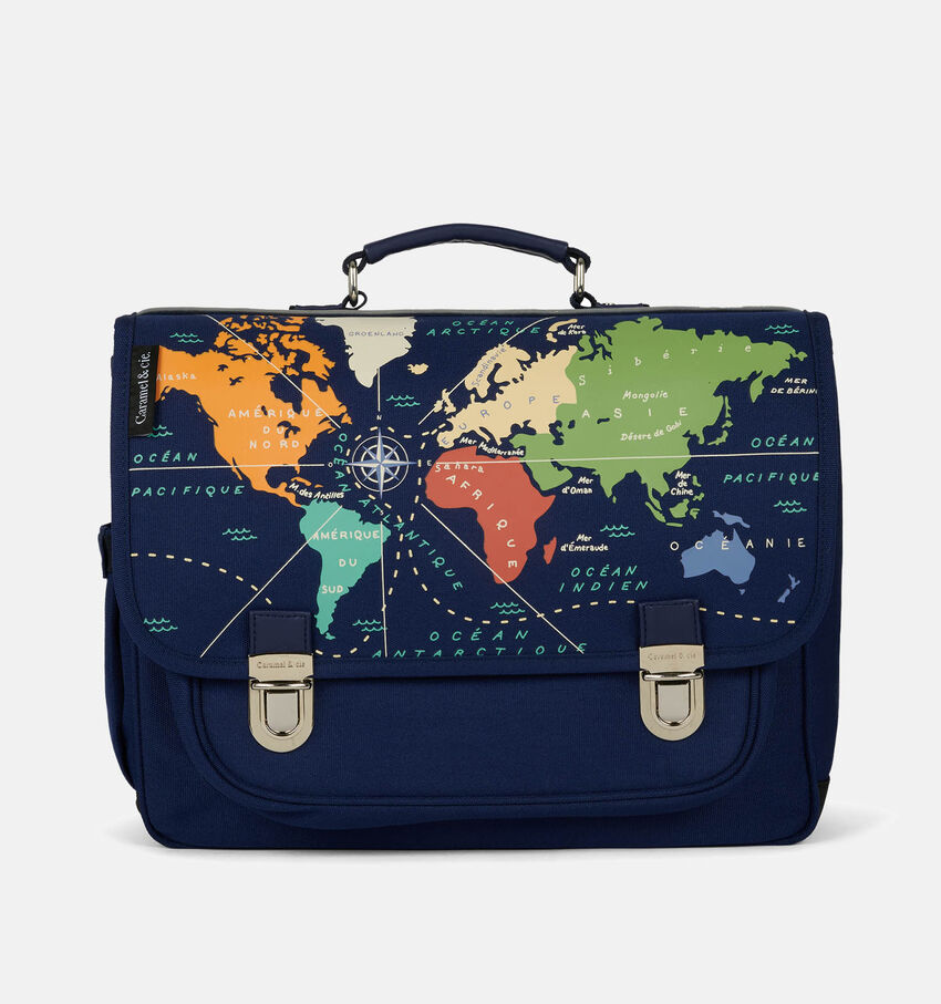 Caramel & cie Mappemonde Cartable en Bleu