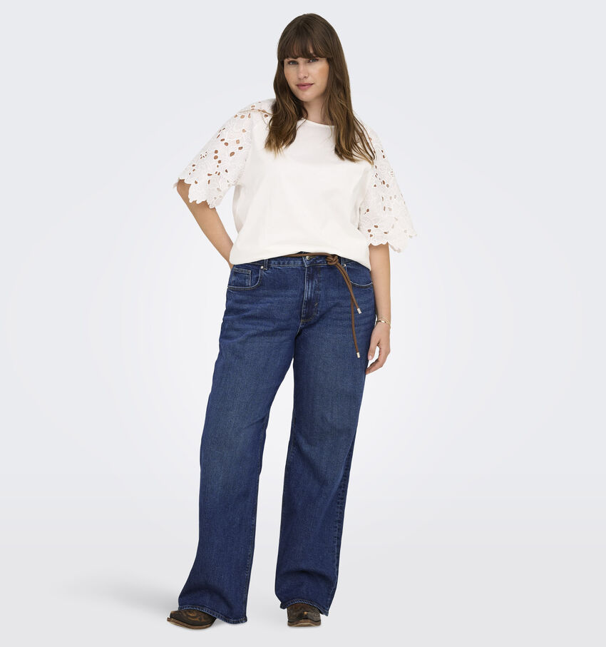 ONLY Carmakoma Caruicy Donkerblauwe Wide Leg Jeans