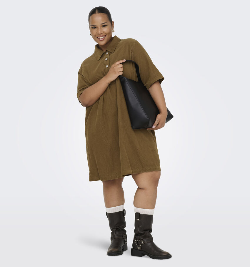 ONLY Carmakoma Robe Chemise en Brun
