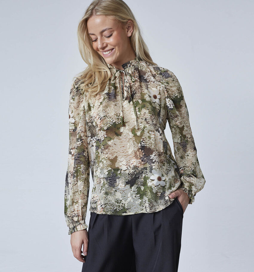 SISTERS POINT Elza Beige/Groene Blouse