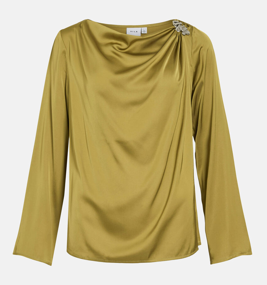 Vila Gea Buckle Geelgroene Blouse