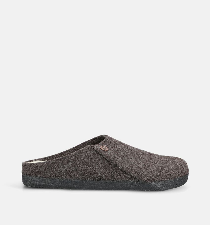 Birkenstock Zermatt Standard Donkerbruine Pantoffels