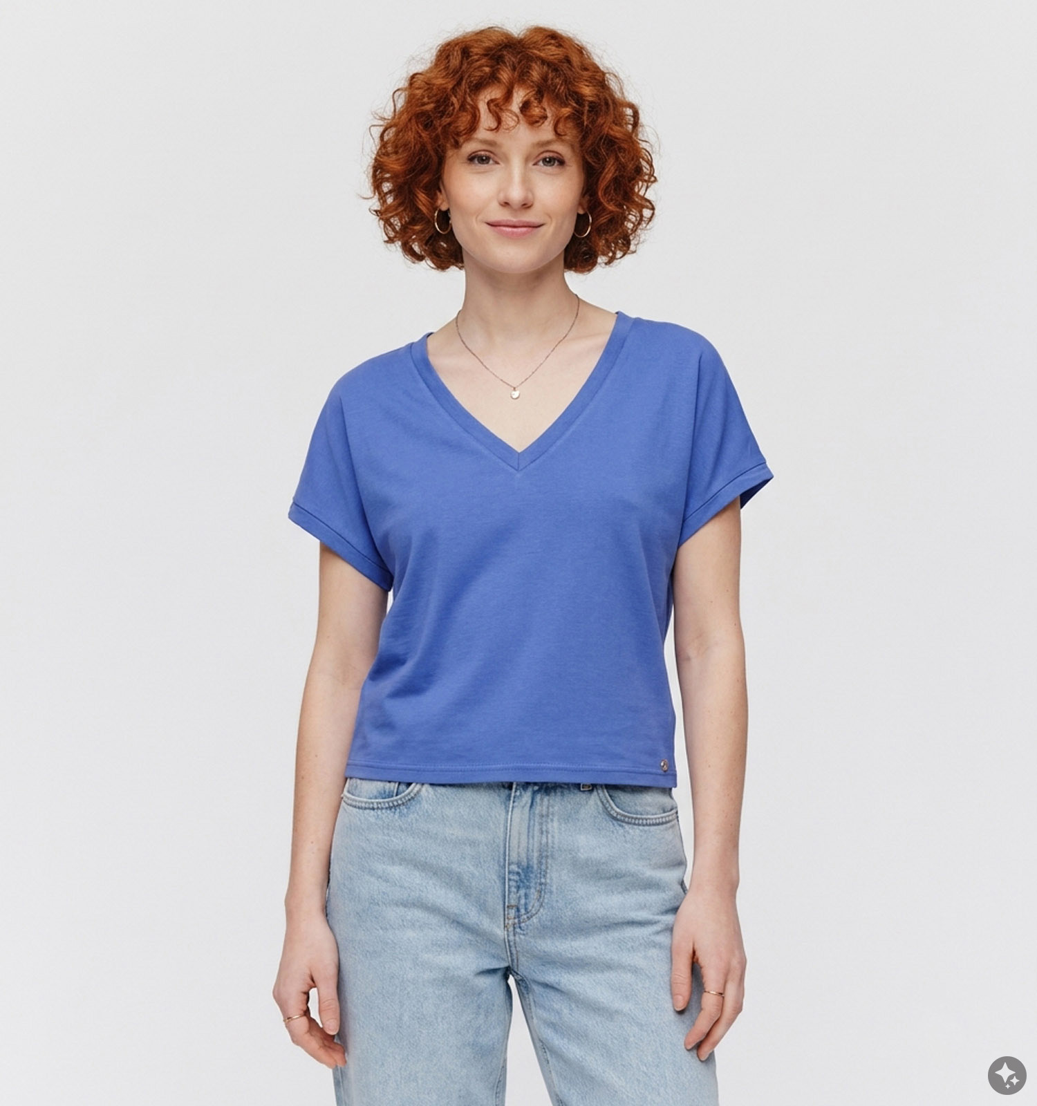 Adoré Rajor Blauwe T-shirt met Korte Mouwen