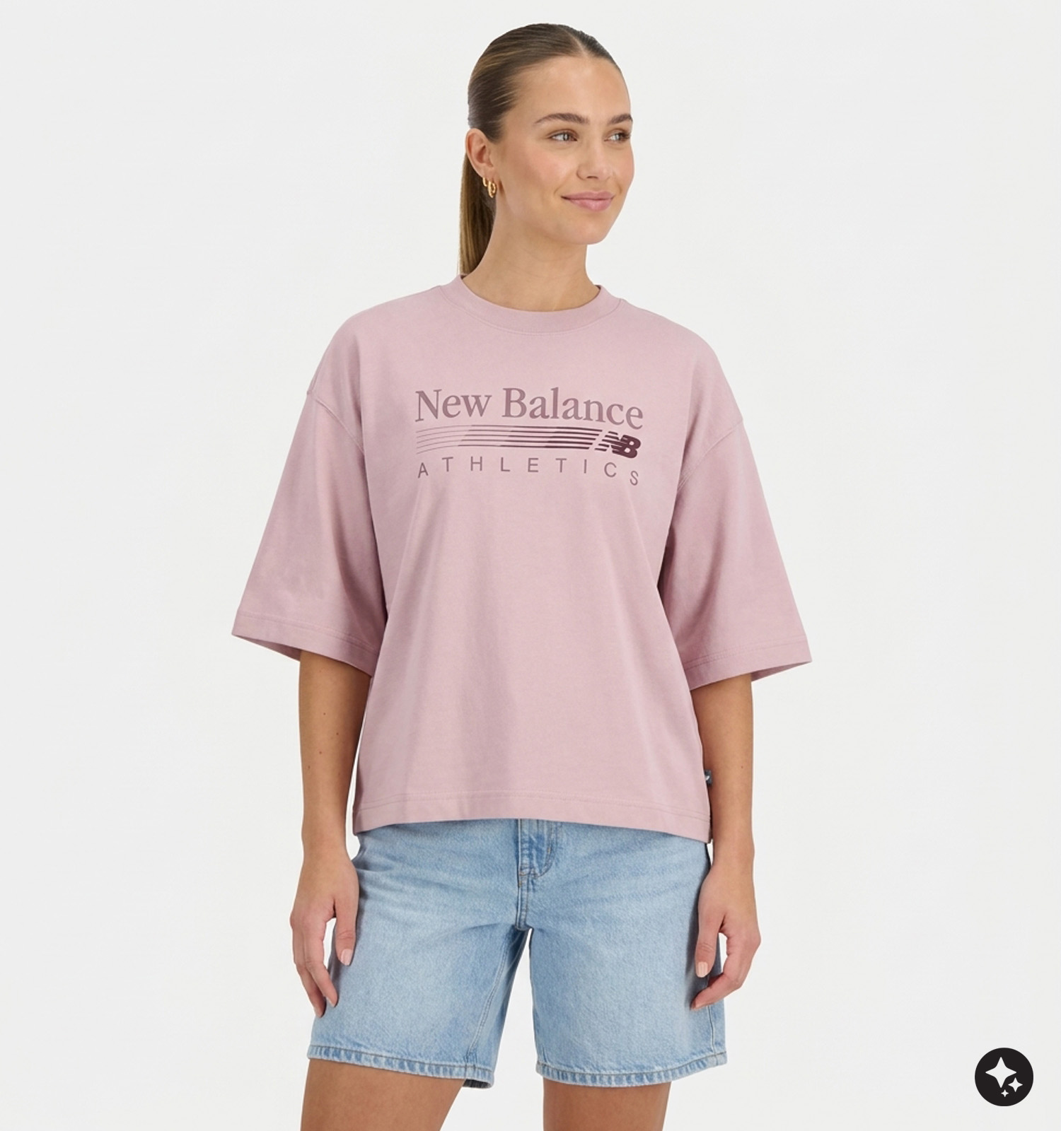 New Balance Roze T-shirt met Korte Mouwen