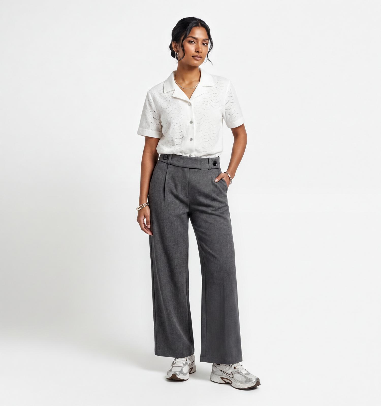 JDY Geggo Life Grijze Geklede Broek