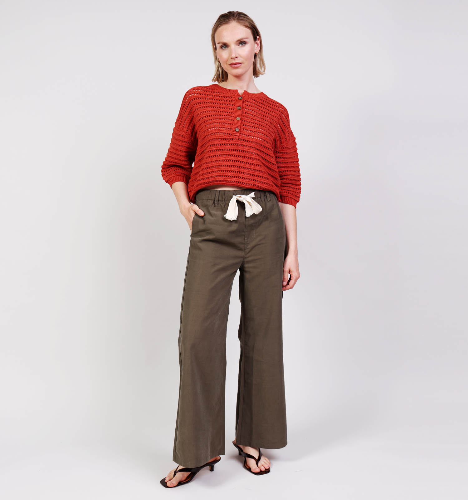Rue Mazarine Buffalo Kaki Geklede Broek