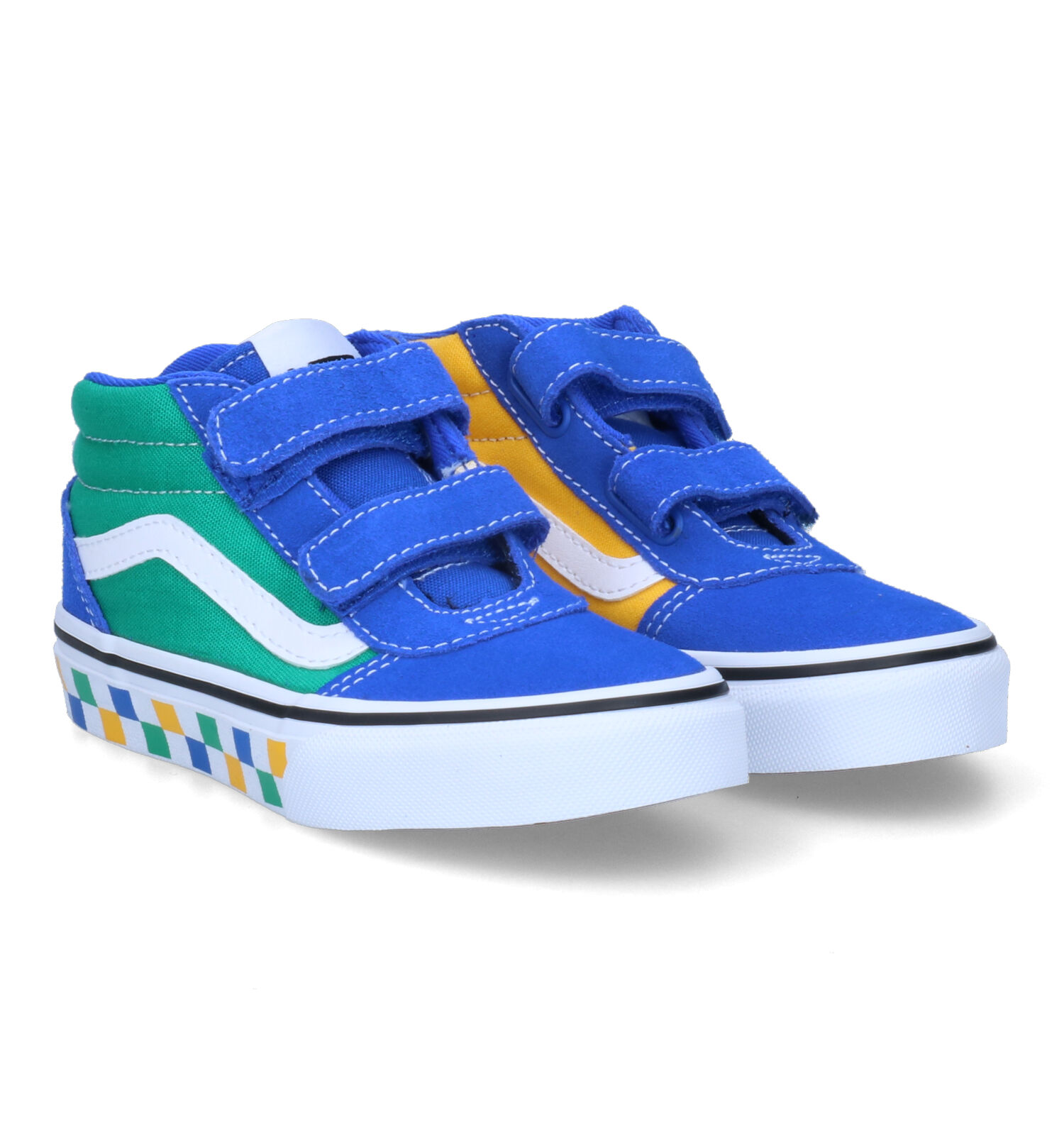 Vans Ward Mid Primary Check Blauw/Groene Hoge Sneakers | TORFS.BE | Gratis  verzend en retour