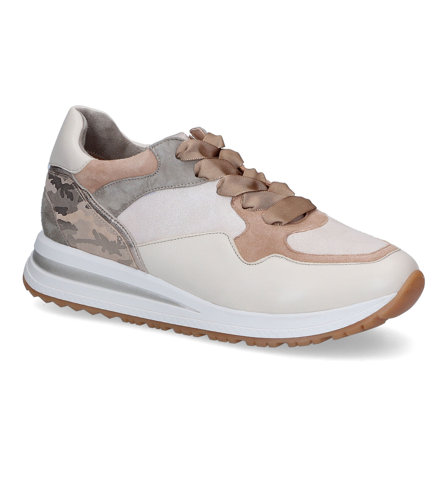 Desillusie Peave Zenuw Softwaves Beige Veterschoenen | Dames Sneakers