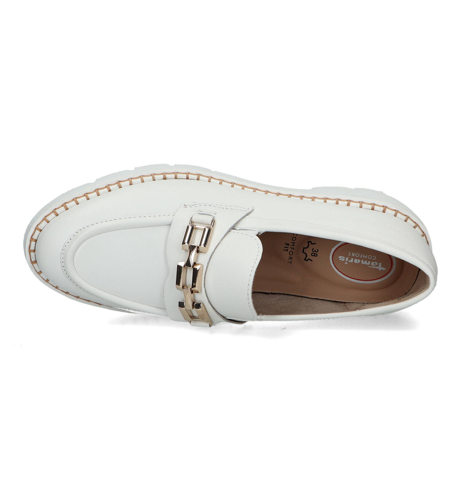 comfortabel krans Dakraam Tamaris Comfort Witte Mocassins | Dames Lage schoenen