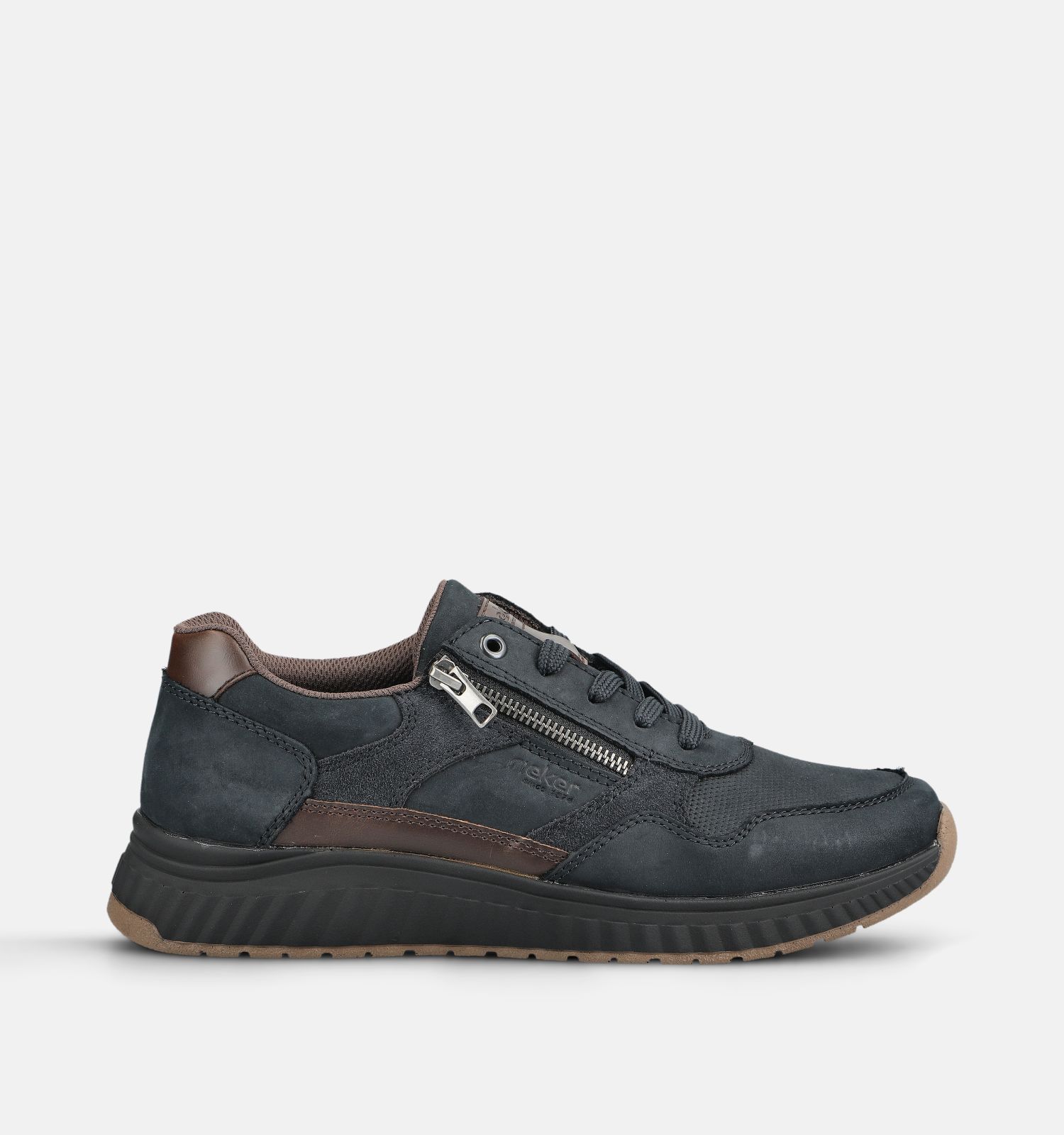 Rieker Donkerblauwe Schoenen met Veter en Rits