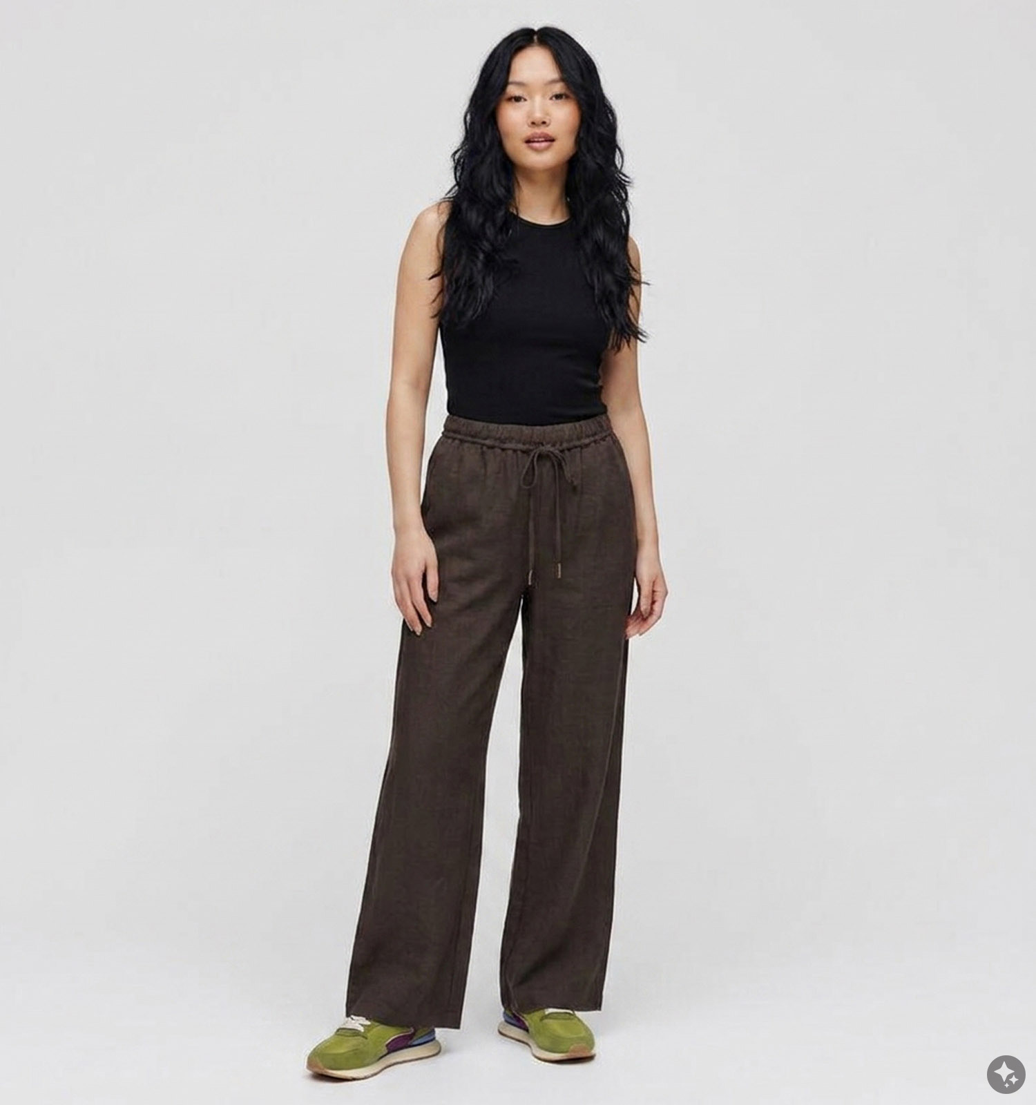 JDY Finn Donkerbruine Geklede Broek