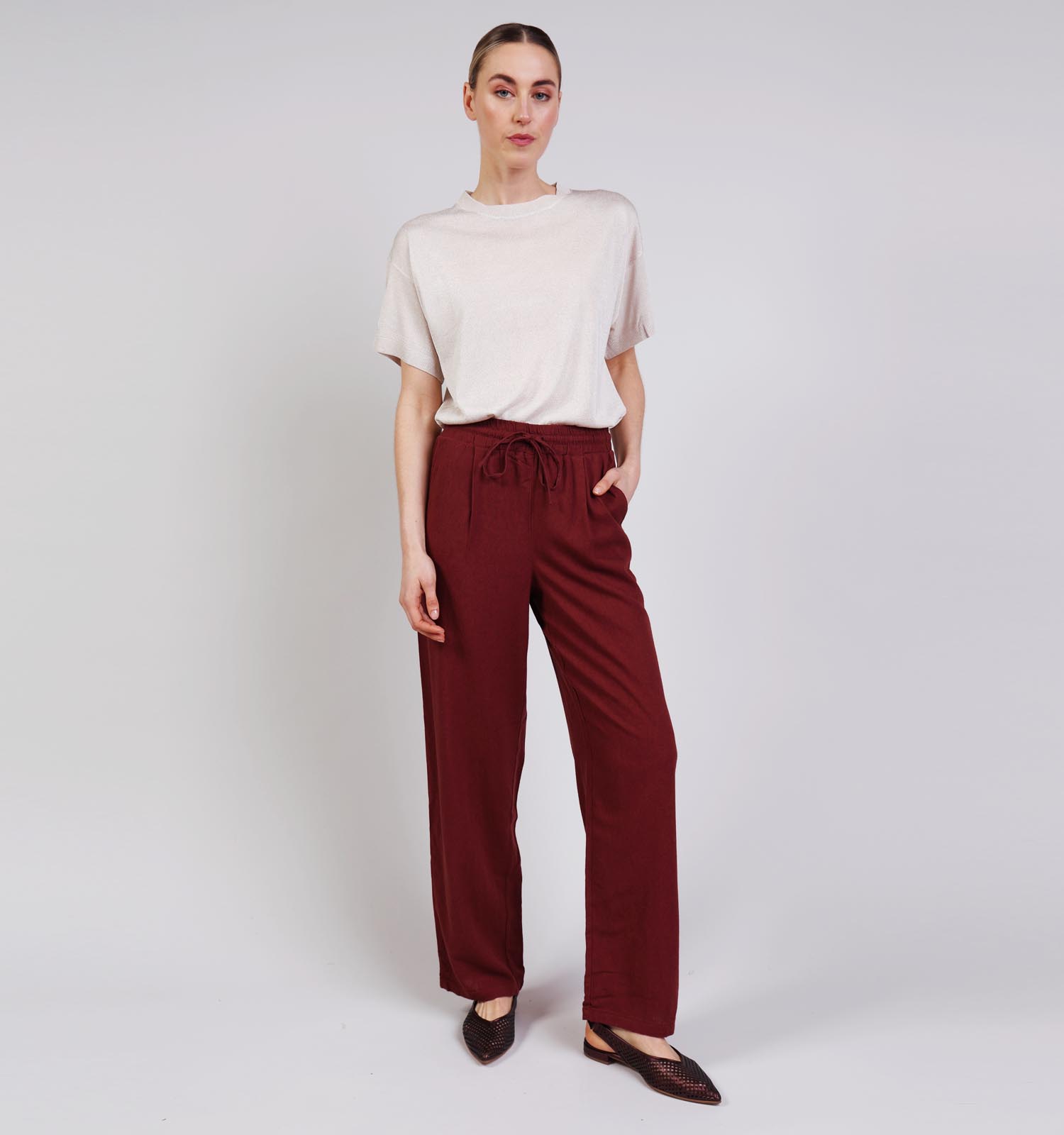 Vero Moda Jesmilo Pantalon en Bordeaux