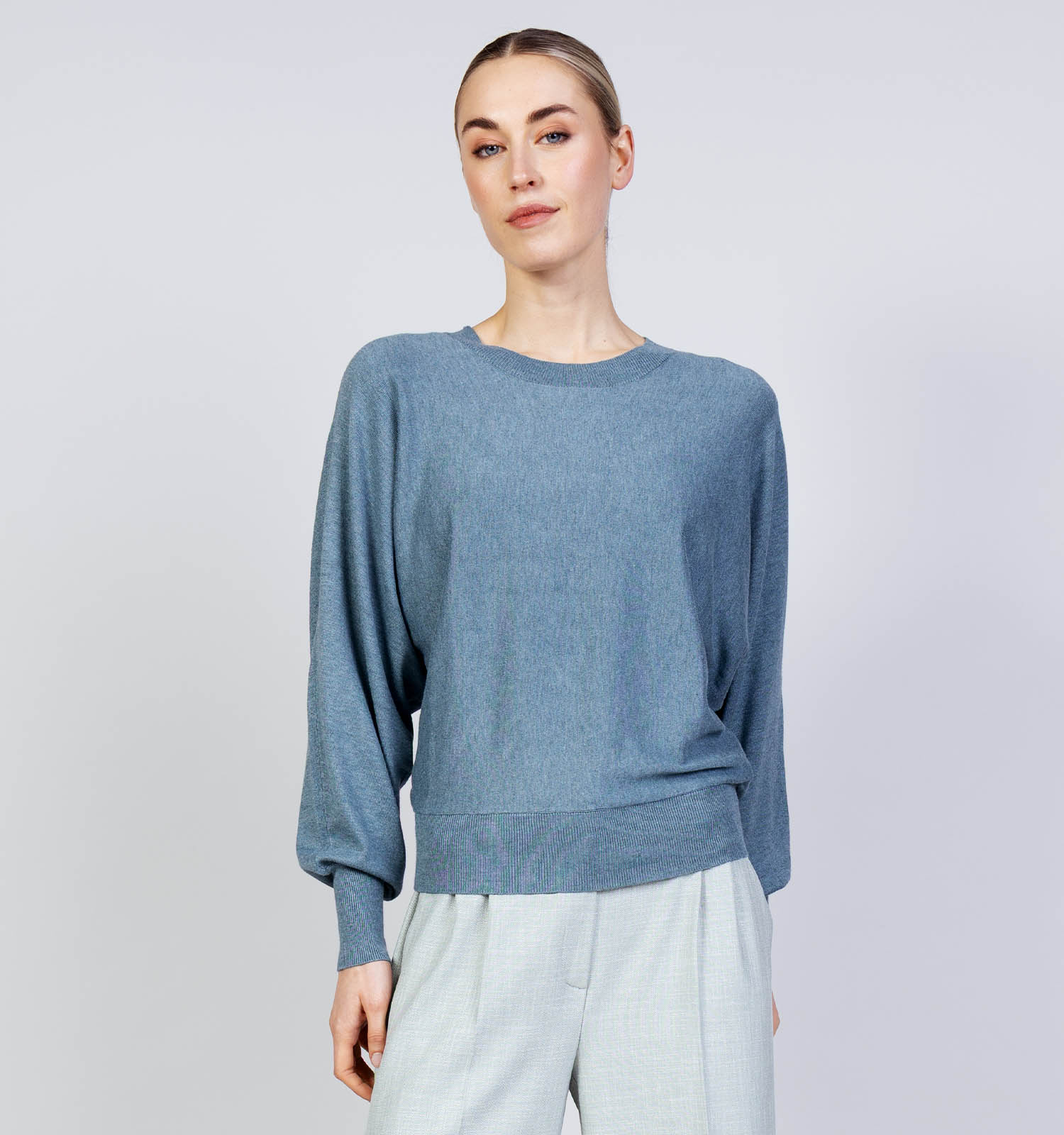 Minus Dana Bat Sleeve Groene Trui