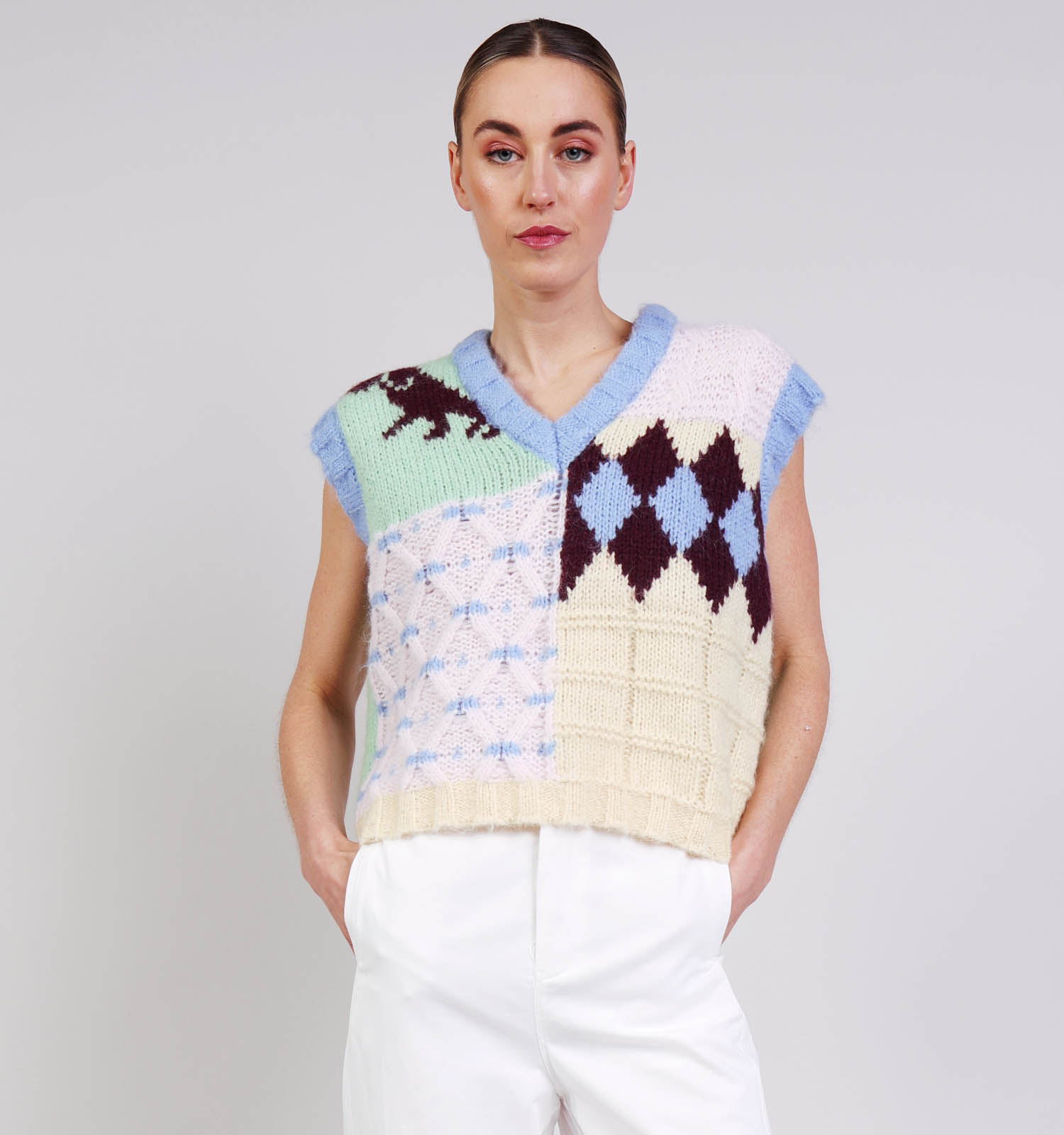 Pieces Bia Knit Pull en Jaune/Pastel