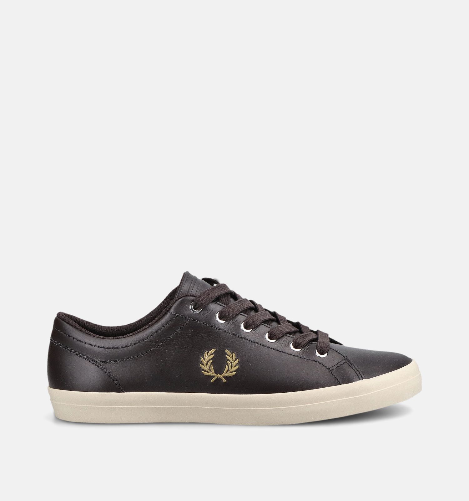 Fred Perry Baseline Leather Chaussures plates en Brun foncé