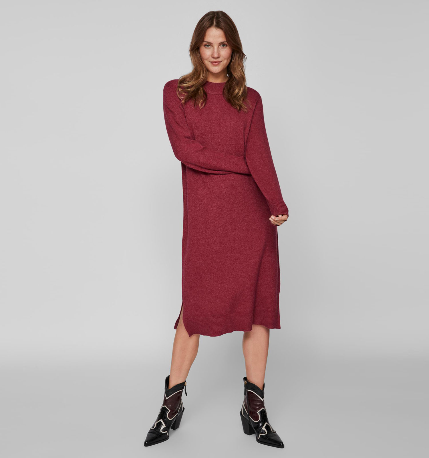 Vila Ril Rode Trui jurk Dames Kleedjes Online op TORFS.BE