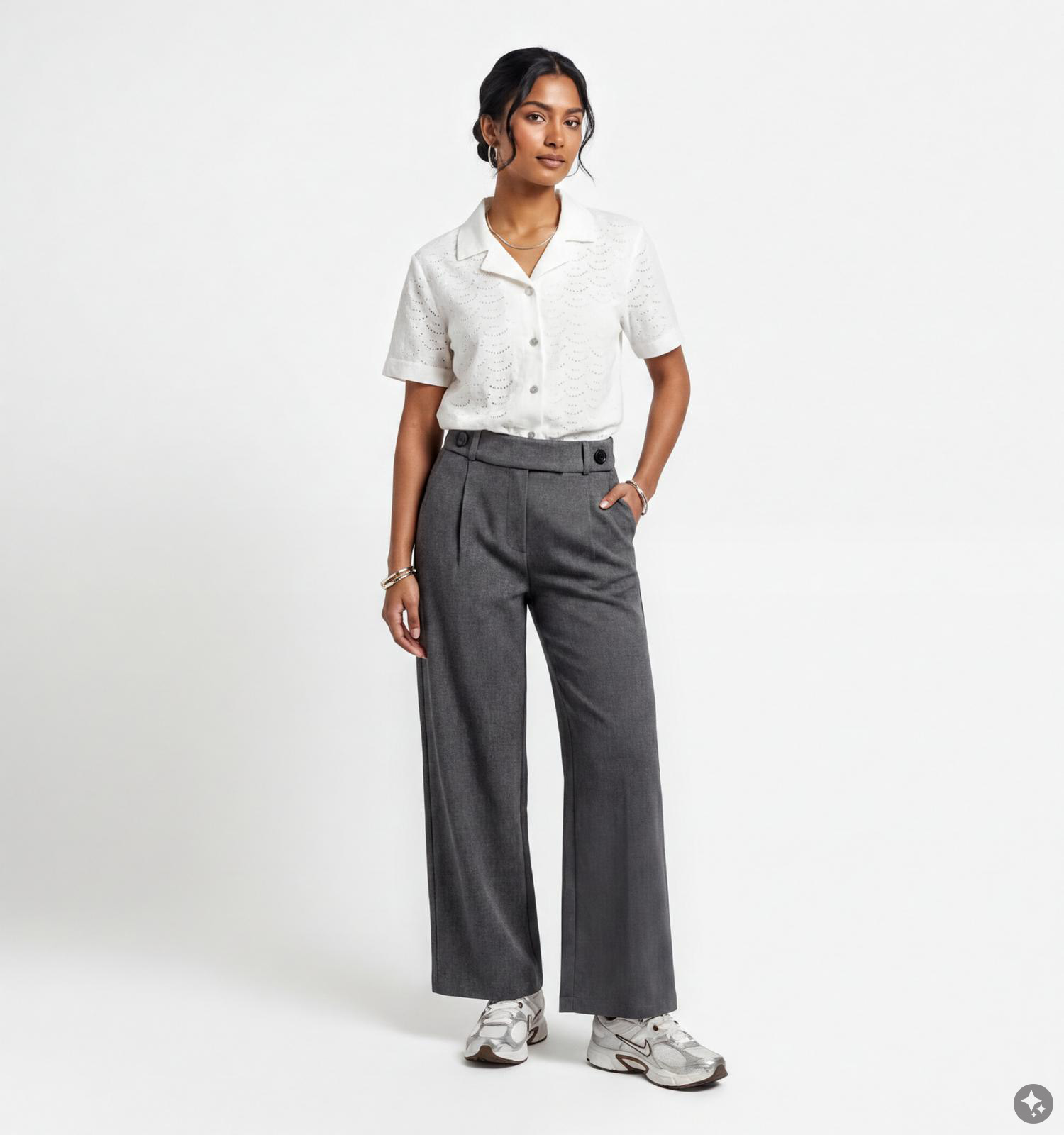 JDY Geggo Life Pantalon classique en Gris