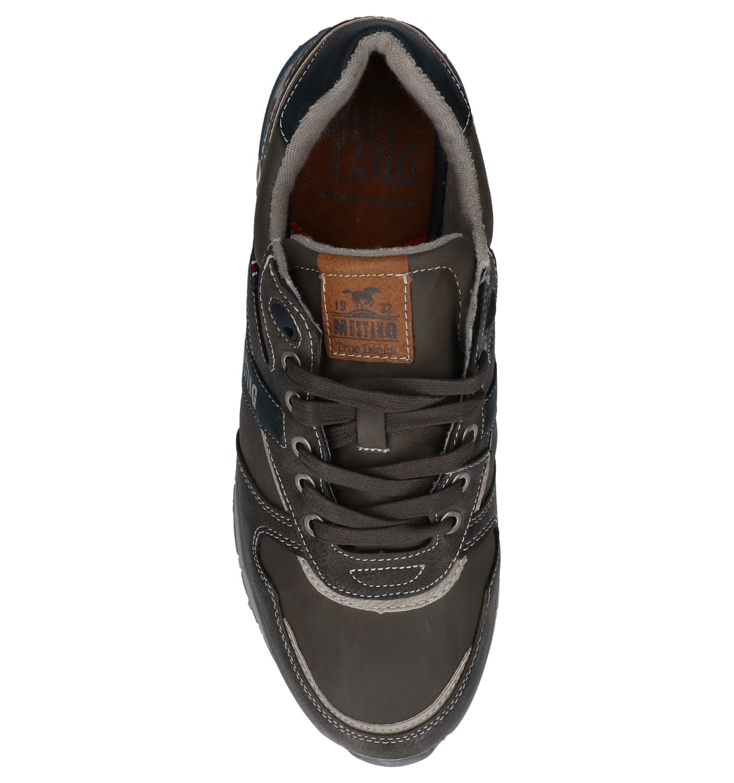 Gratis Casual GrijsTorfs Verzend En Veterschoenen be Retour Mustang W9IEY2DH